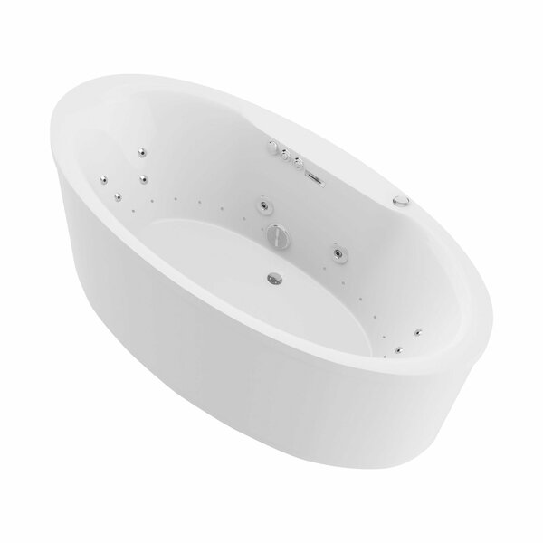 Anzzi Freestanding Whirlpool and Air Jetted Tub, 67.3 L, 33.8 W, White, Acrylic FT-AZ101